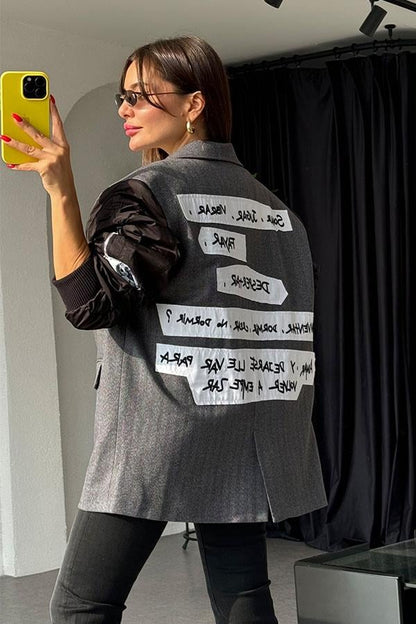 Laxi Kolları Drapeli Premium Lüks Ceket