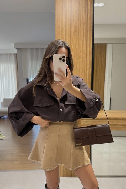 Lection Acı Kahve Yarasa Kol Ceket