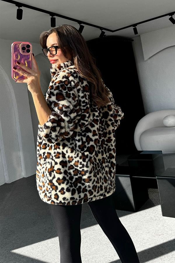 Ledio Kahve Premium Peluş Ceket