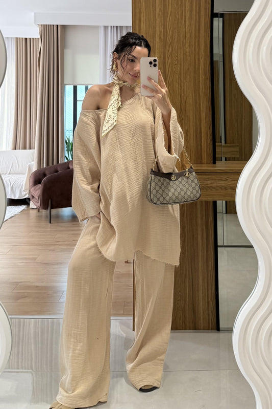 Leite Bej Salaş Müslin Takım