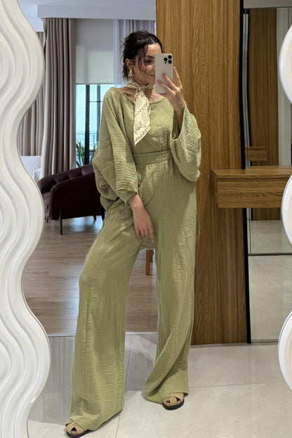 Leite Yeşil Salaş Müslin Takım