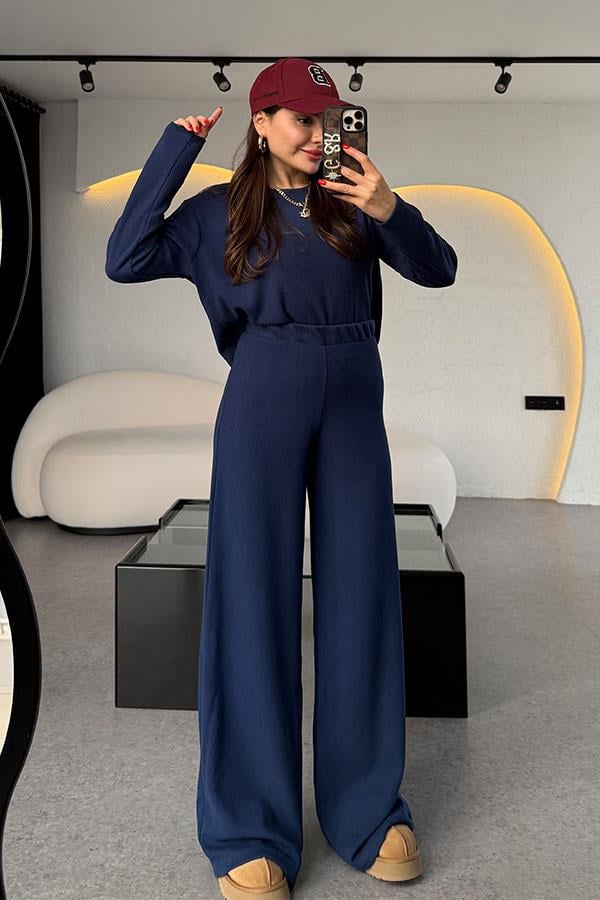 Lelia Lacivert Fitilli Takım