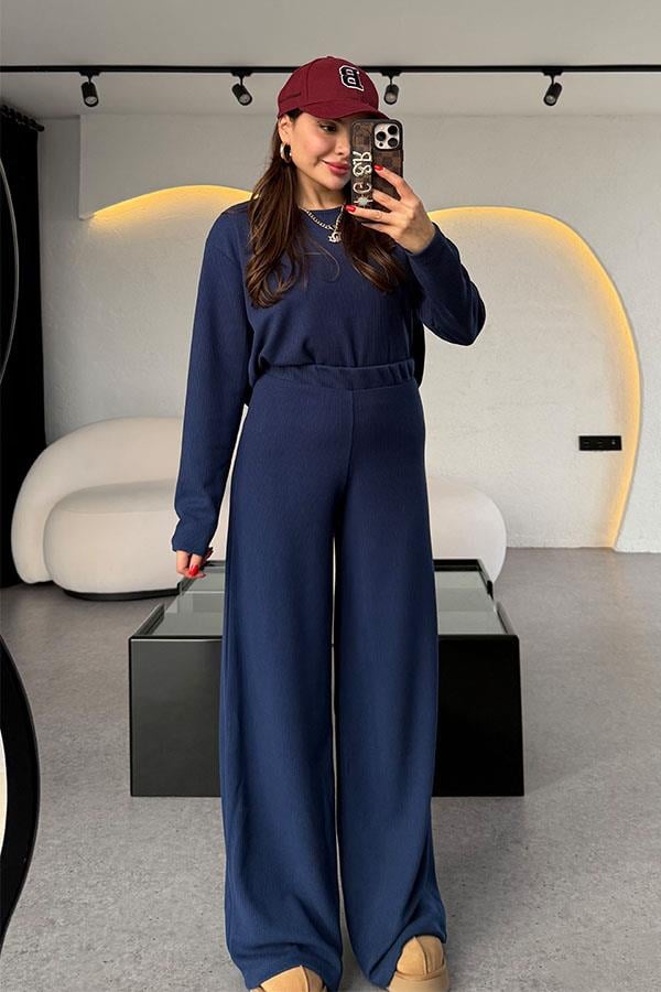 Lelia Lacivert Fitilli Takım