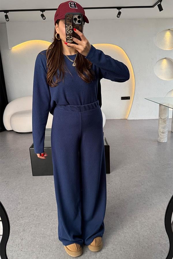 Lelia Lacivert Fitilli Takım