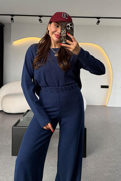 Lelia Lacivert Fitilli Takım