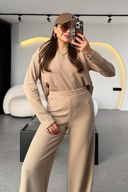 Lelia Sütlü Kahve Fitilli Takım