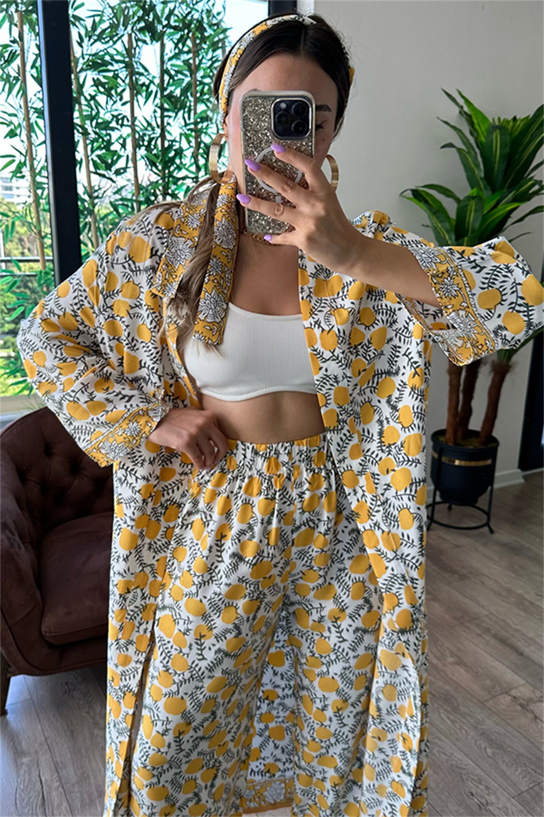 Lemon kimonolu viskon takım