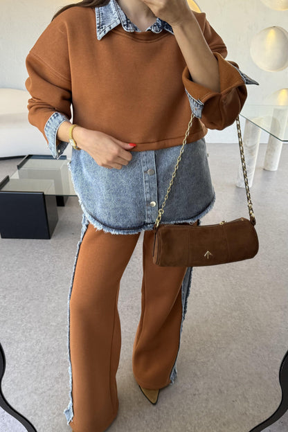 Leny Taba Tasarım Şardonlu Takım