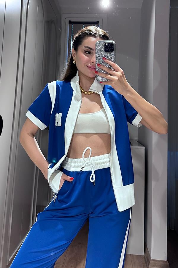 Lerin M harf Baskılı Orjinal Takım - Saks