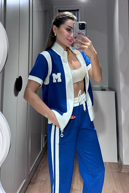 Lerin M harf Baskılı Orjinal Takım - Saks