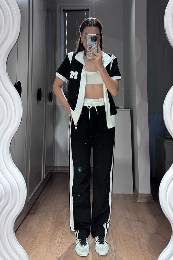 Lerin M harf Baskılı Orjinal Takım - Siyah