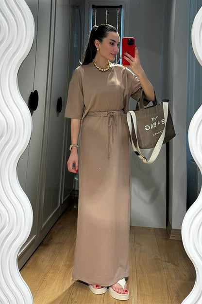 Lermai Etekli Modal Takım - Kahve