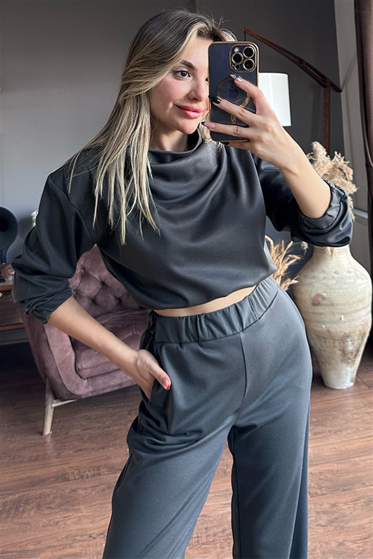 Leslie füme ikili eşofman takım