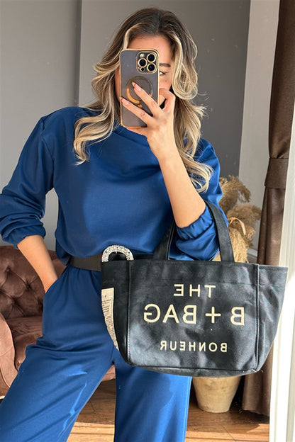 Leslie mavi ikili eşofman takım