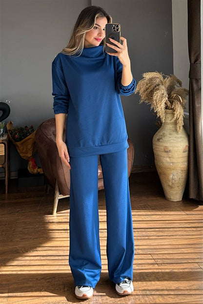 Leslie mavi ikili eşofman takım