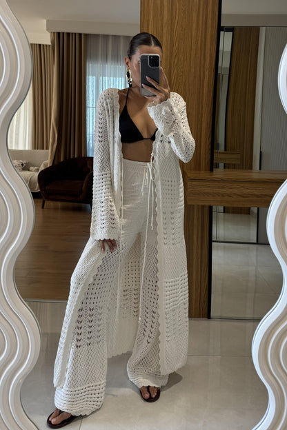 Lezzie Krem Ajurlu İkili Takım