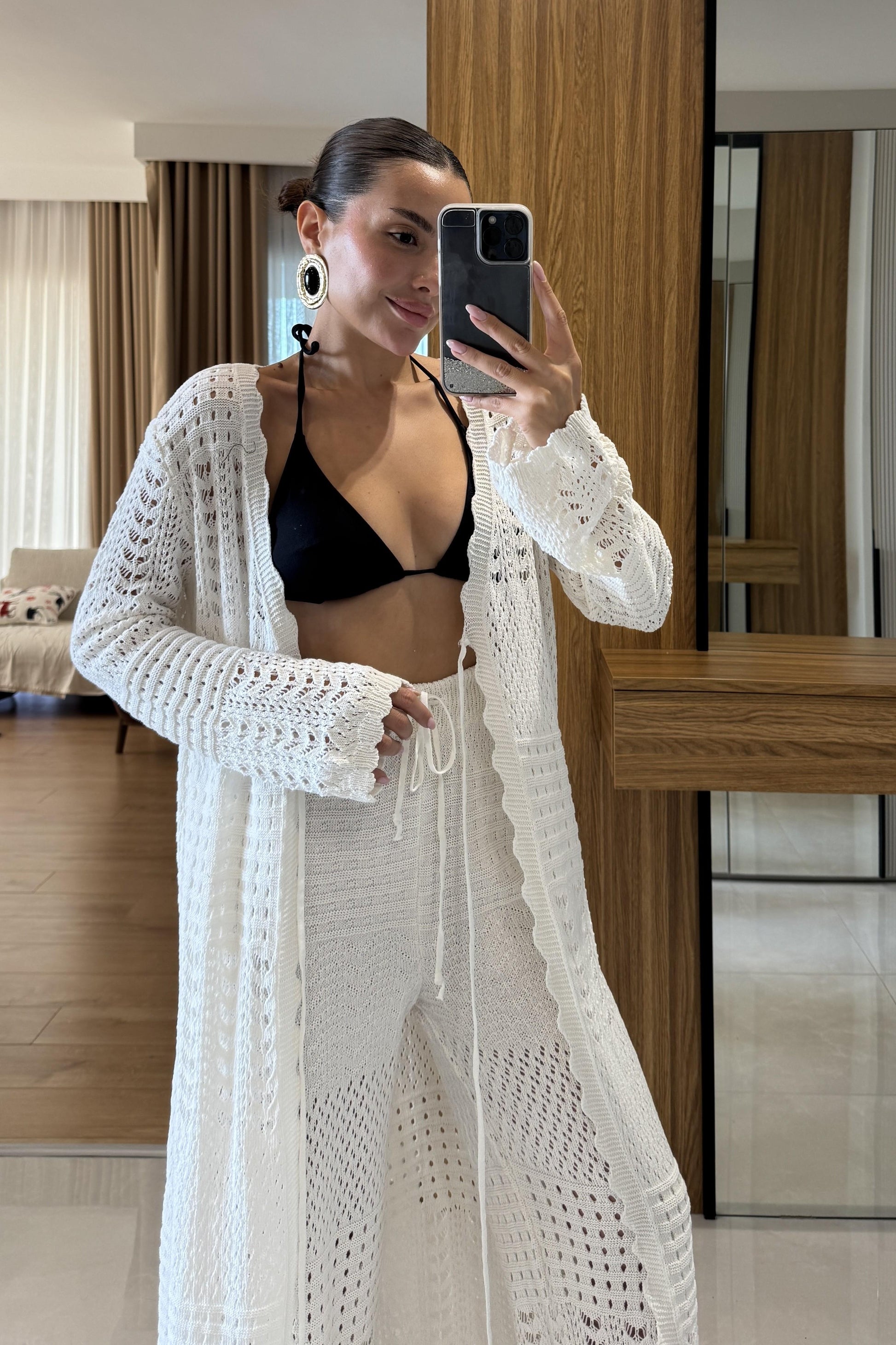 Lezzie Krem Ajurlu İkili Takım