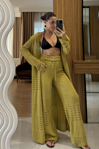 Lezzie Yeşil Ajurlu İkili Takım