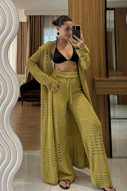 Lezzie Yeşil Ajurlu İkili Takım