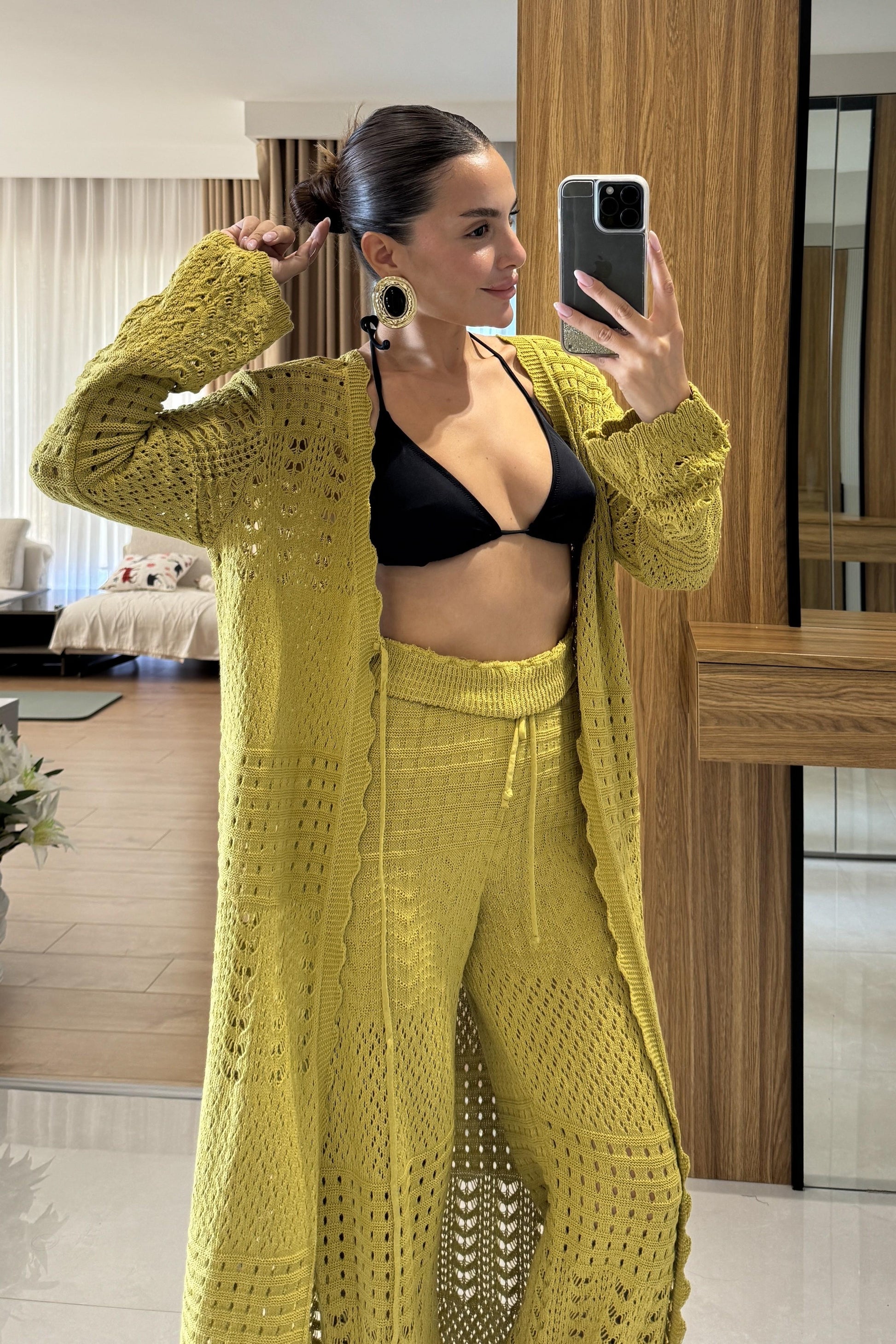 Lezzie Yeşil Ajurlu İkili Takım