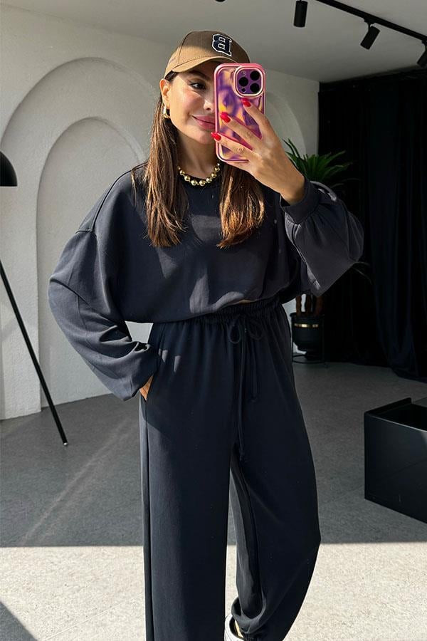 Linda Modal Kumaş İkili Lacivert Takım