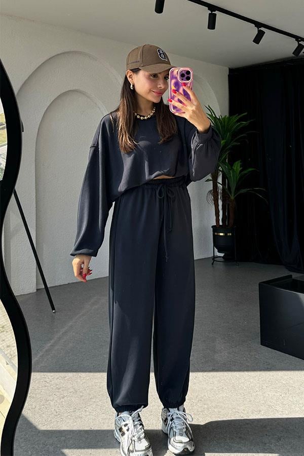 Linda Modal Kumaş İkili Lacivert Takım