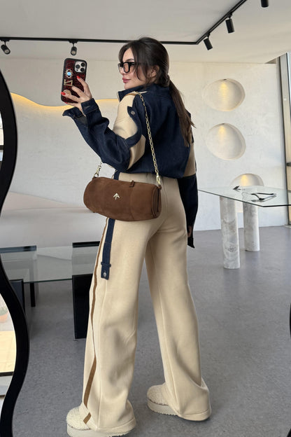 Linea Krem Kot Karışımlı Tasarım Takım