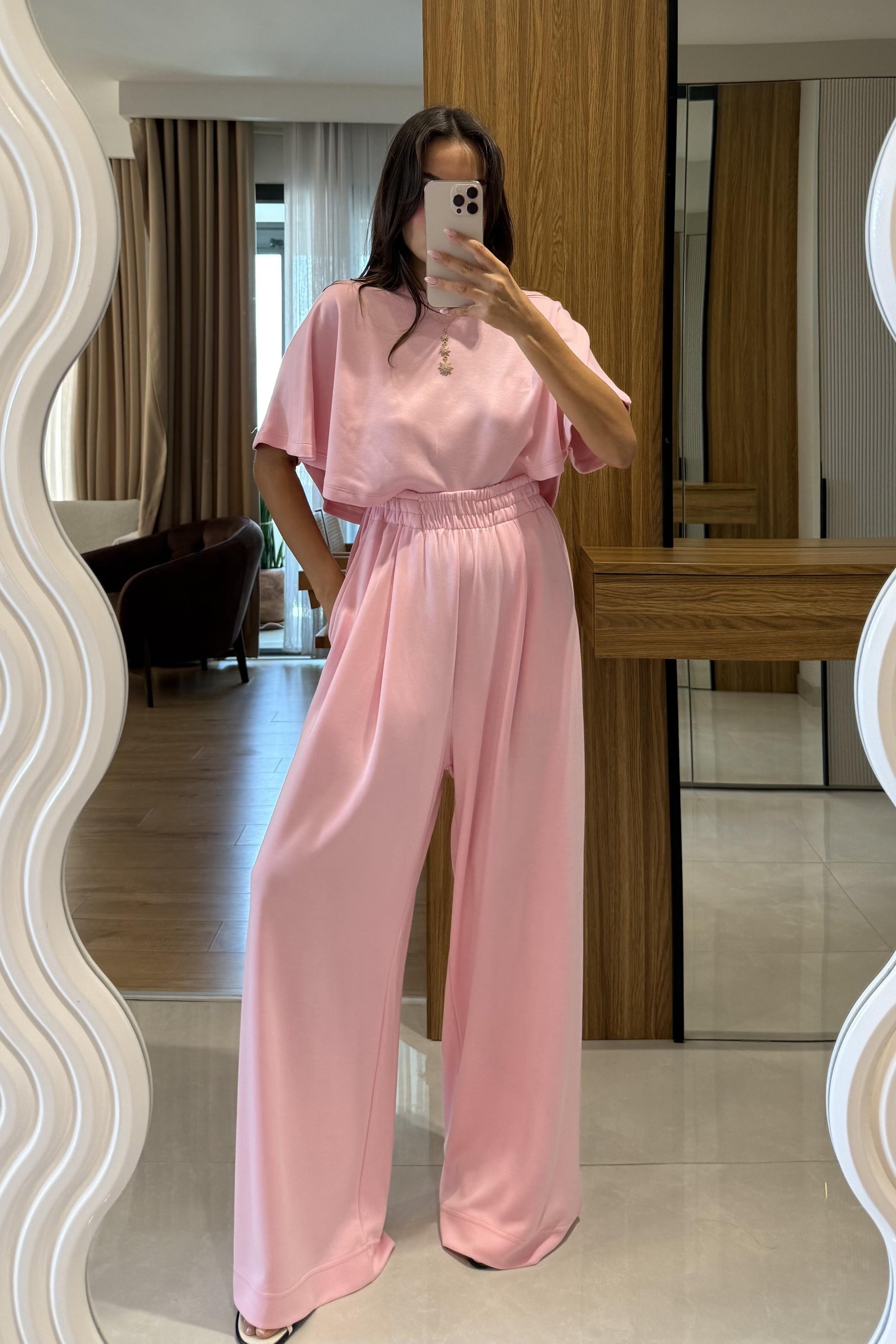 Linnea Pembe Panço Modal Takım