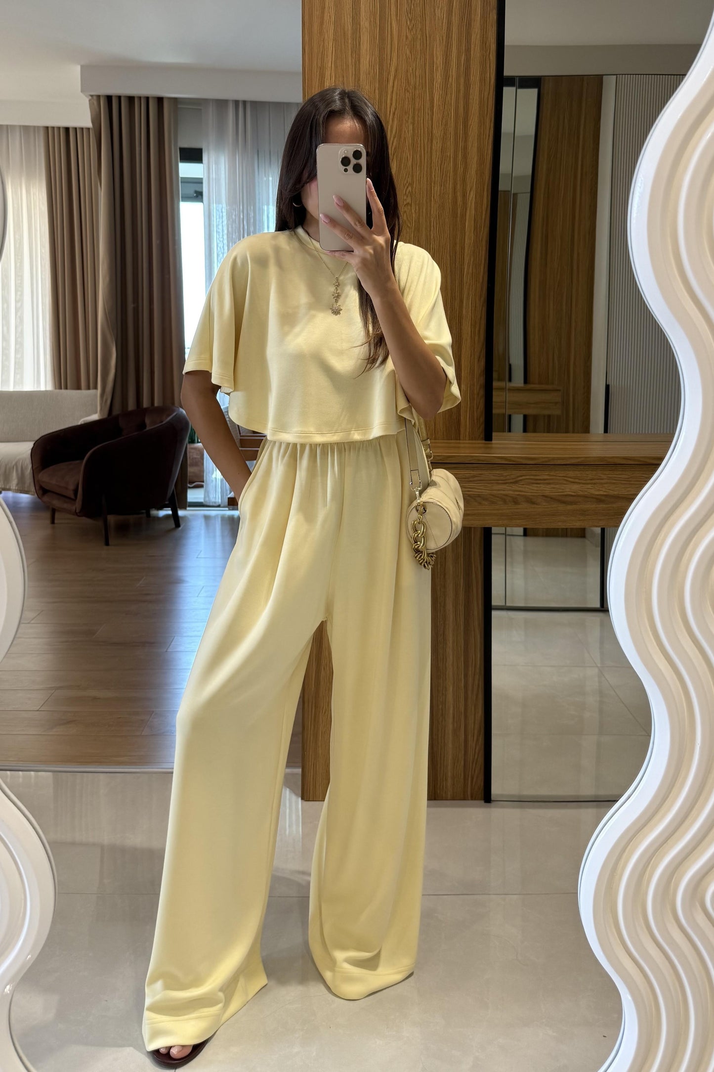 Linnea Sarı Panço Modal Takım