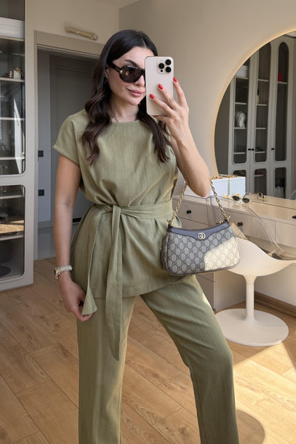 Lipa Çağla Omuz Detay Kuşaklı Takım