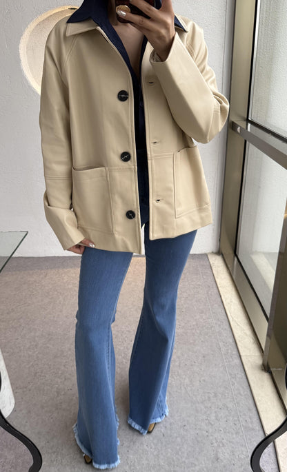 Lisandro Krem Deri Ceket