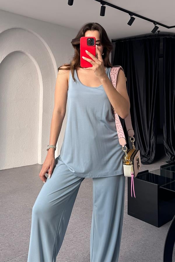 Lonso Modal Kumaş Takım - Bebe Mavi