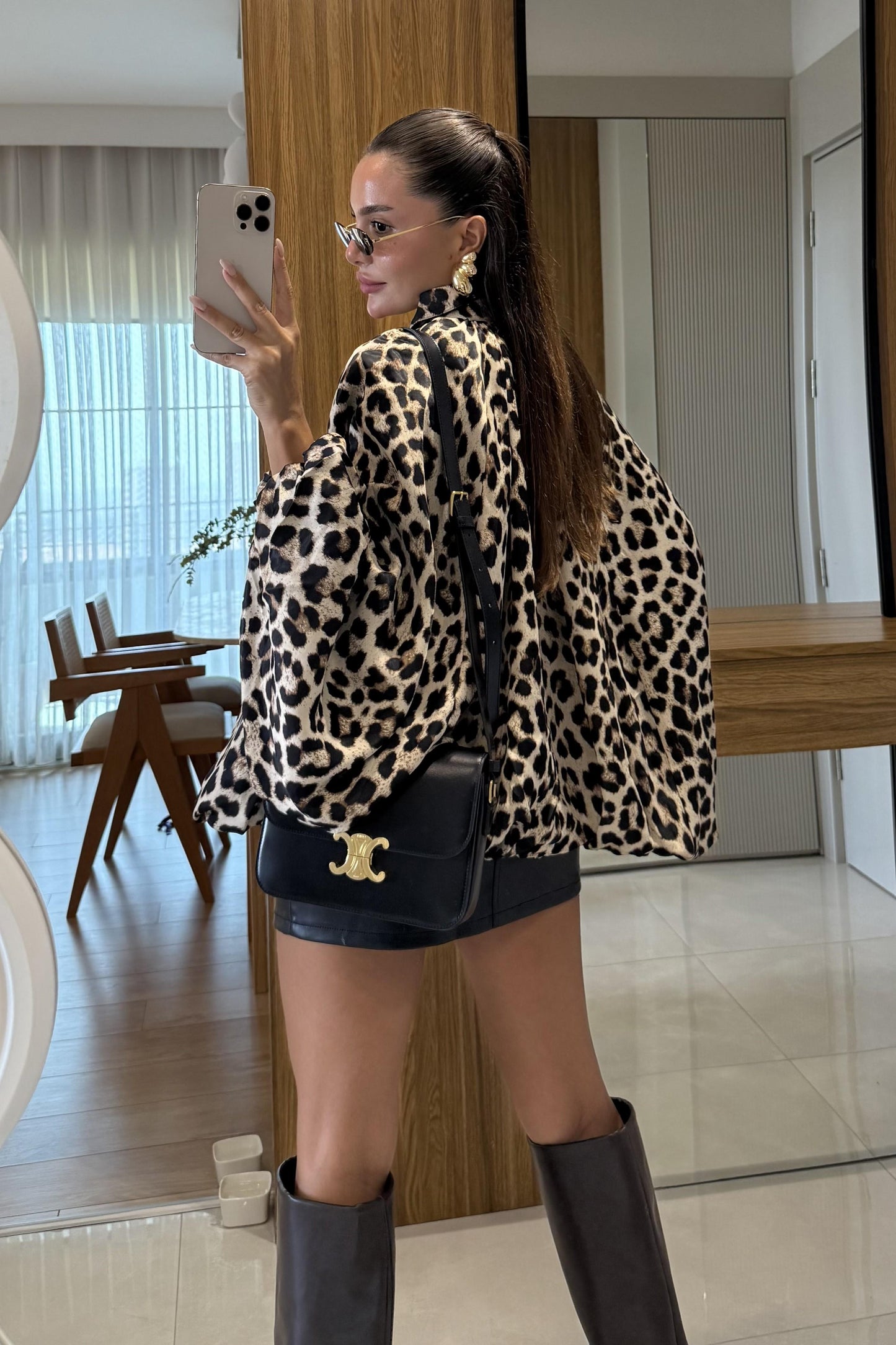 Loris Saten Yarasa Kol Bomber Ceket