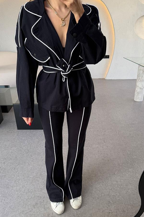 Luna Koyu Lacivert Biyeli Tasarım Takım