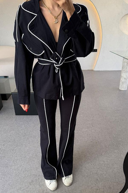 Luna Koyu Lacivert Biyeli Tasarım Takım