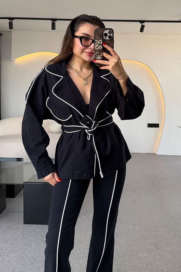 Luna Koyu Lacivert Biyeli Tasarım Takım