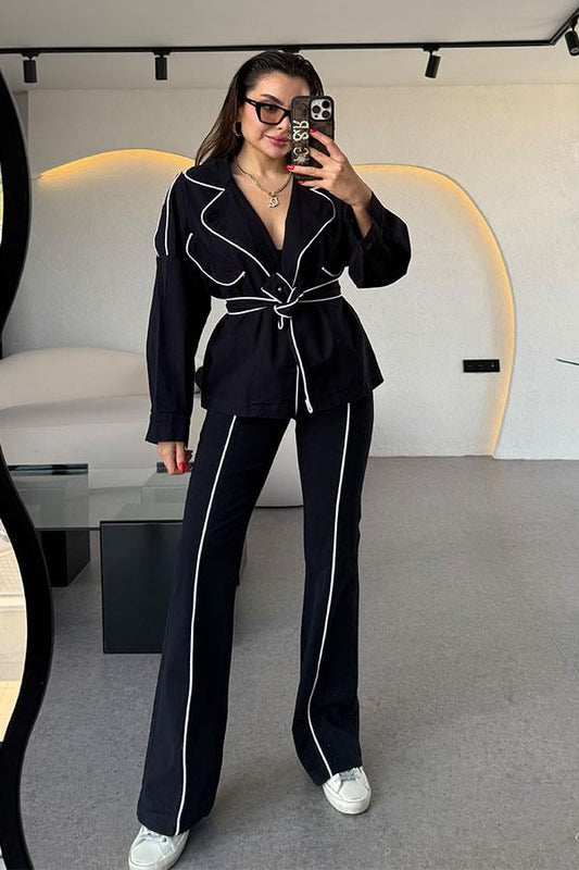 Luna Koyu Lacivert Biyeli Tasarım Takım