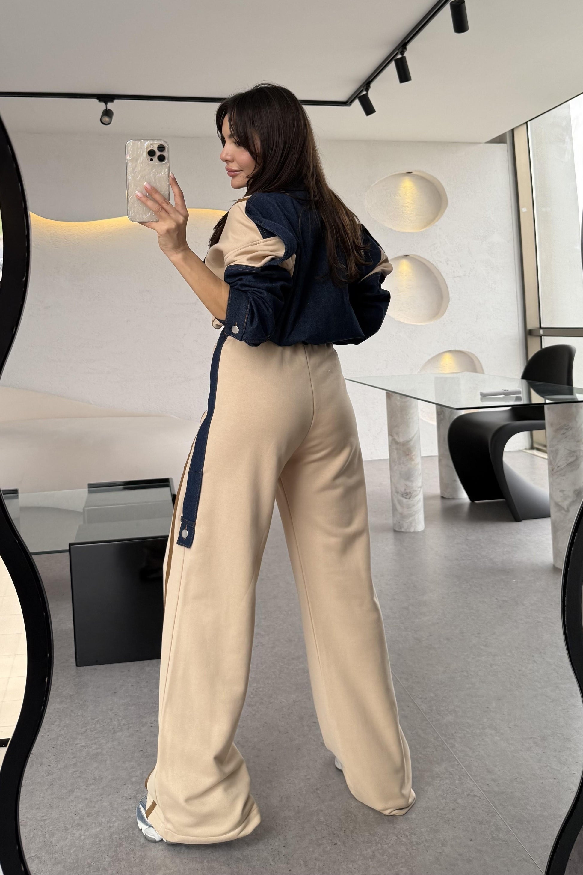 Luther Krem Kot Karışımlı Tasarım Takım