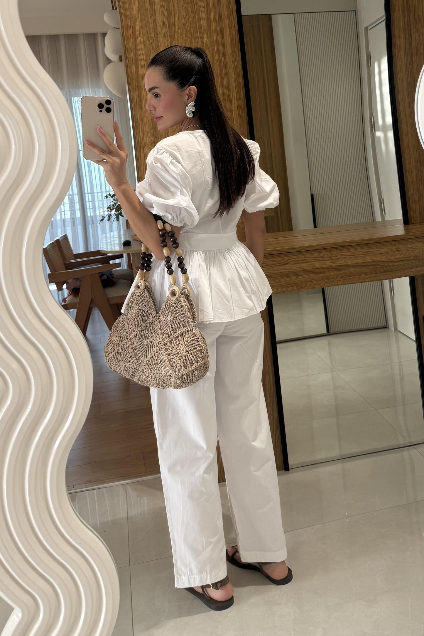 Luwre Beyaz Poplin Takım