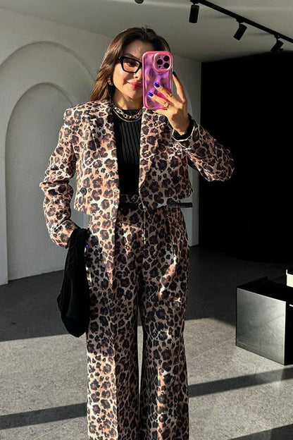 Luxe Leopar Vatkalı Ceket
