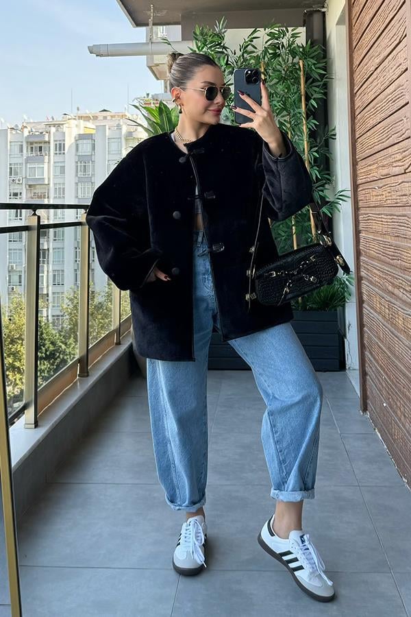 Luxury Tasarım Siyah Kürk