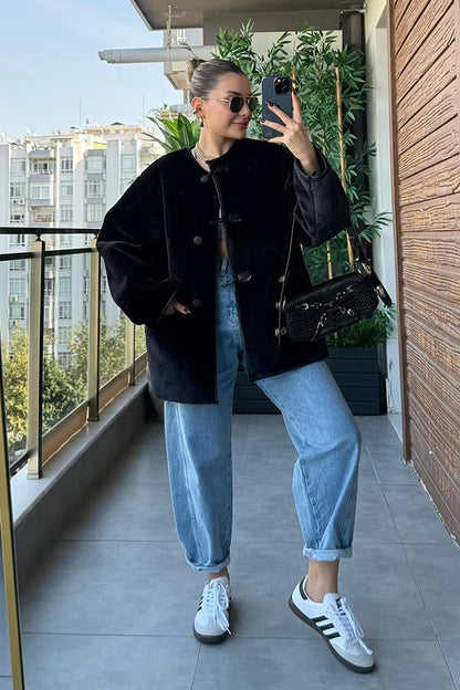 Luxury Tasarım Siyah Kürk