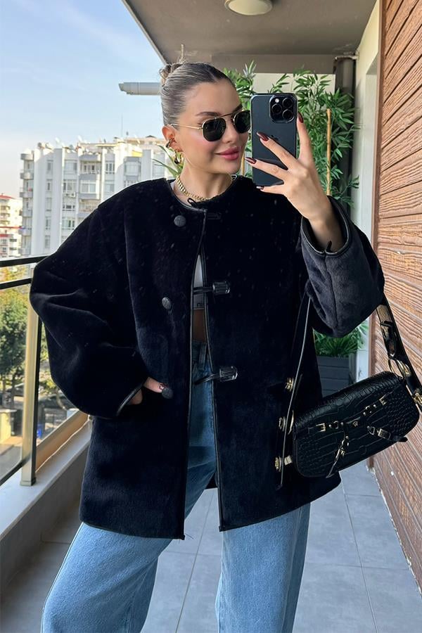 Luxury Tasarım Siyah Kürk