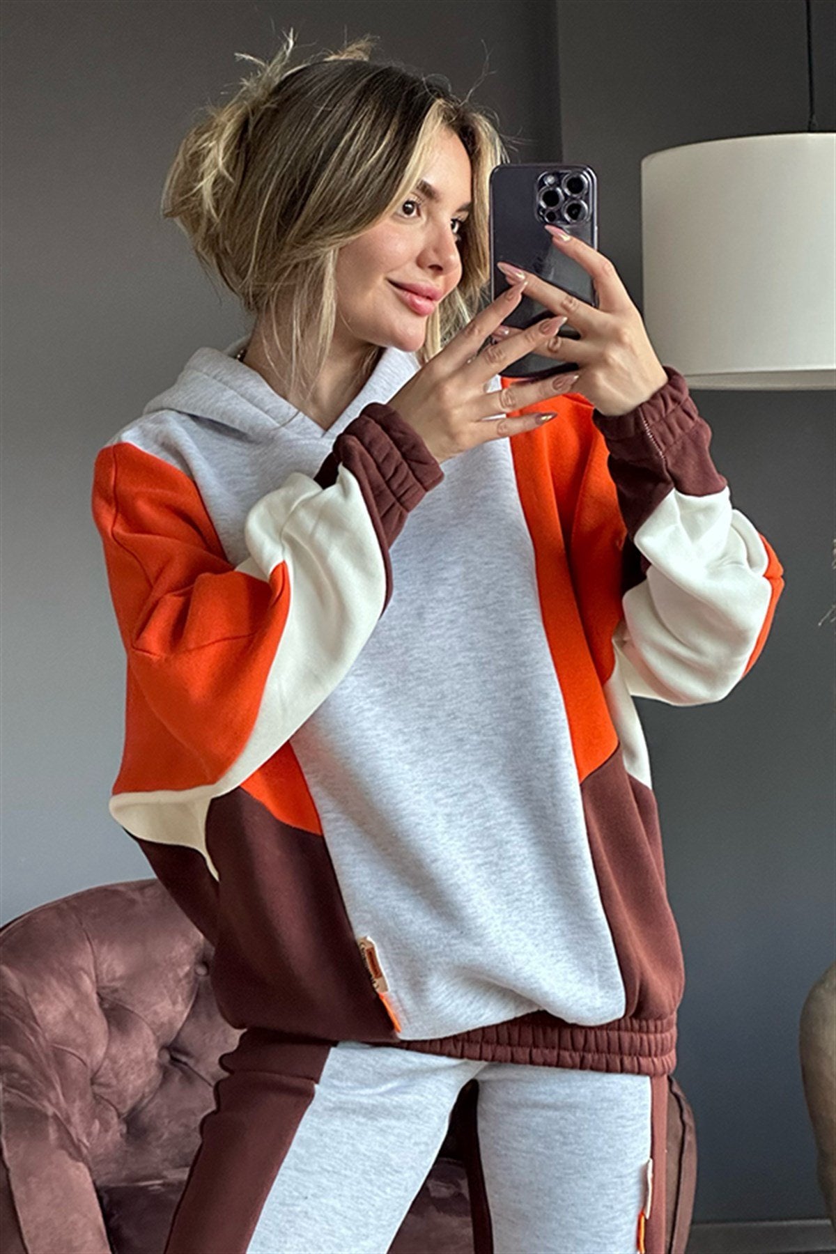 Mad girl turuncu kahve renk eşofman takımı