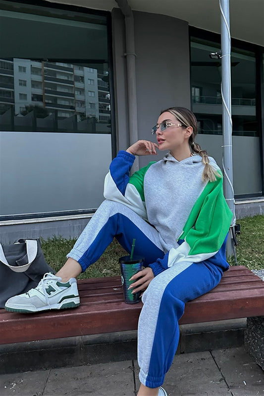 Mad girl zigzag üç renk eşofman takımı