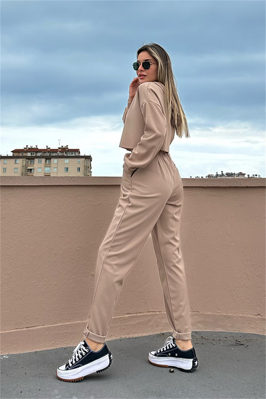 Maddie jogger sport takım - Taş rengi