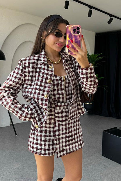 Maddox Gold Düğmeli Tüvit Ceket