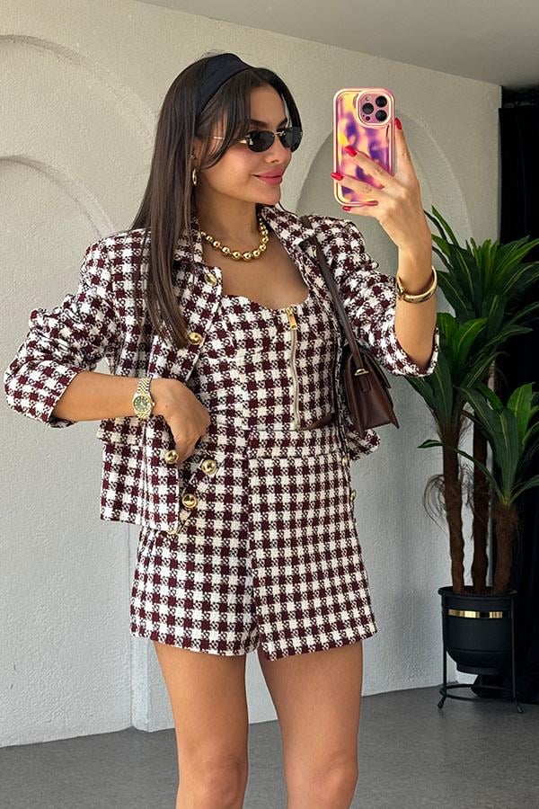 Maddox Gold Düğmeli Tüvit Ceket