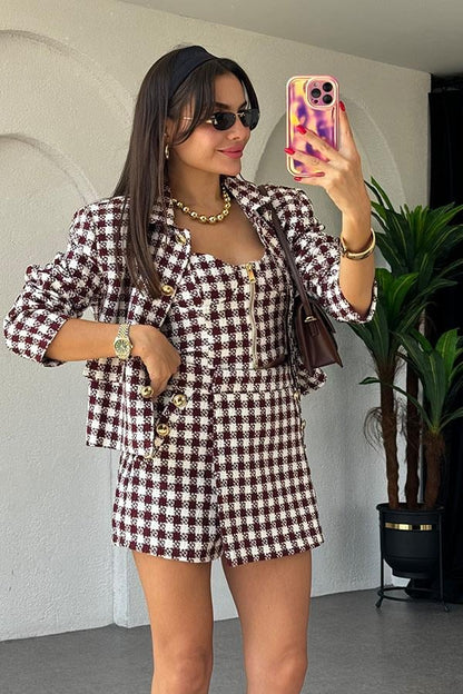 Maddox Gold Düğmeli Tüvit Ceket