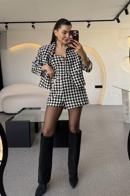 Maddox Siyah Gold Düğmeli Tüvit Ceket